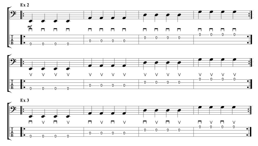 esercizio per il double thump spartito